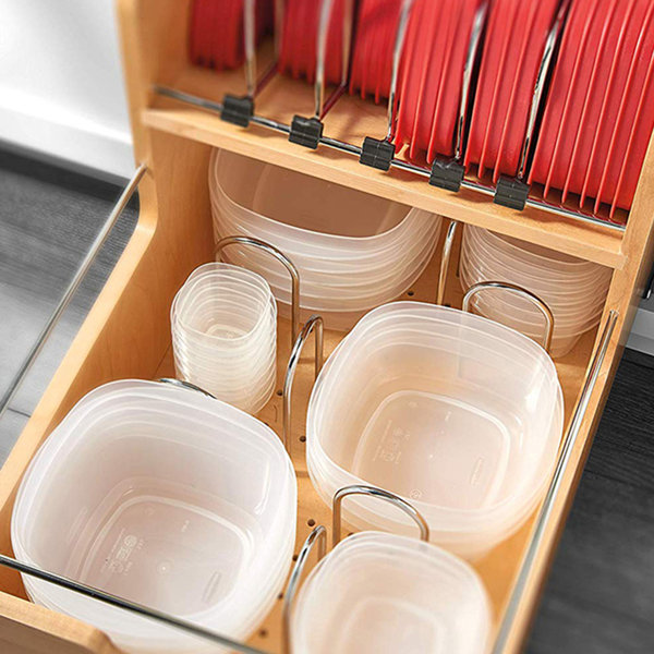 RevAShelf Food Storage Container Organizer Soft Close, Natural